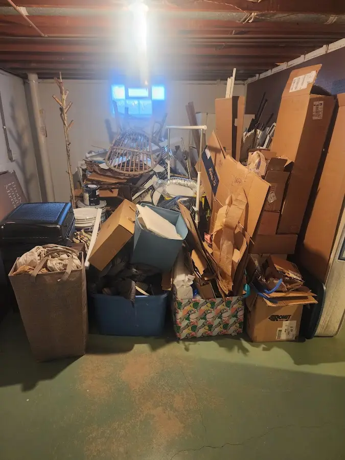 Roll-off dumpster container at job site for 2 Yard Dumpster Rental in Franklin Park